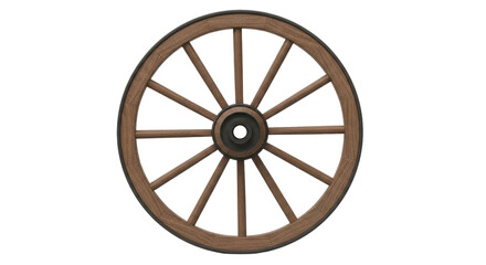 Isolated old-fashioned wooden wagon wheel object on a neutral background  design element © Johanna