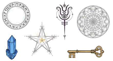 Mystical Symbols: An Illustration of Magic, Mystery, and Spirituality