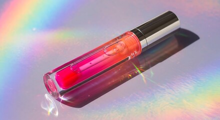 Close up of Lip Gloss with colorful background for beauty bloggers