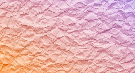 Colorful Crumpled Paper Texture Background in Orange Pink and Purple Gradient