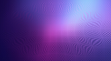 Wavy Gradient Mesh with Purple Blue Shades and Geometric Checkered Distorted Pattern