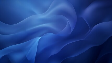 Obraz premium Dynamic blue wavy abstract background with flowing translucent lines. Modern digital