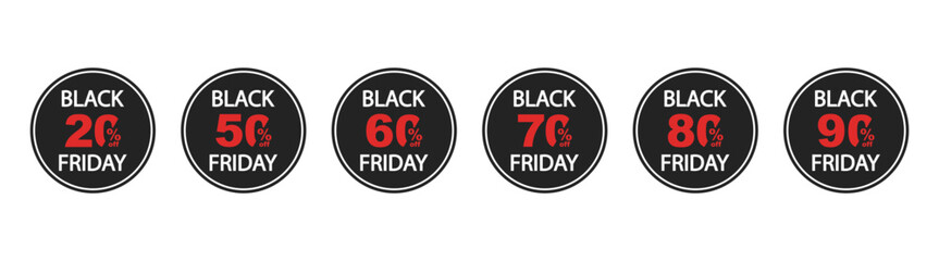 Sale banner with discount tags, price label, marketing icons and sticker elements. Vector design set on transparent background.