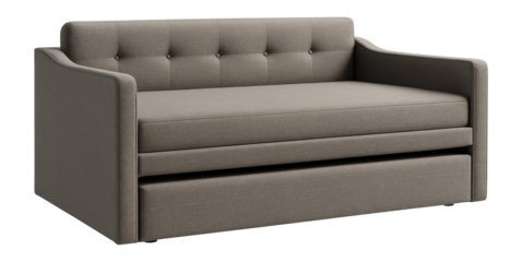 Daybed with trundle, providing extra sleeping space for compact living areas.