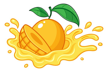 Mango Fruit Juice Splash Artwork