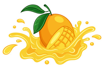 Juicy Mango with Splash Design