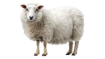 Obraz premium Portrait of a white goat staring at the camera on a white background