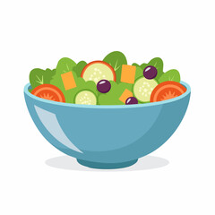 A healthy and nutritious bowl of fresh garden salad with mixed vegetables