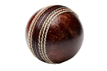 a cricket ball resting on the ground
