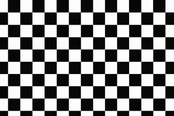 A regular grid of black and white squares creates a classic checkerboard pattern. The symmetrical design offers a visually striking contrast.AI generated.