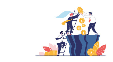 Teamwork leads to financial success on a mountain climb.

