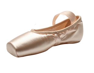 Elegant ballet shoe isolated on transparent background professional dance concept