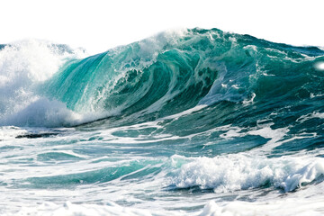 Fototapeta premium Crashing Ocean Wave with Turquoise Water and White Foam