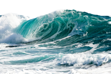 Crashing Ocean Wave with Turquoise Water and White Foam