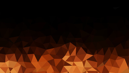 Abstract. Fire. Geometric. A dark abstract background with a low poly pattern of glowing orange...