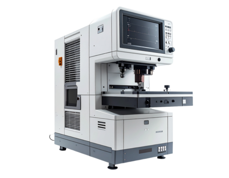 Industrial machinery isolated on transparent background for manufacturing and technology concepts