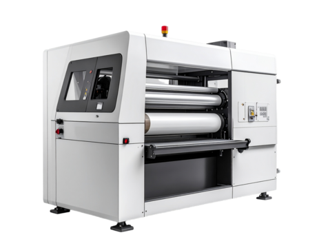 Industrial printing machine isolated on transparent background