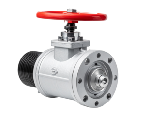 Industrial valve isolated on transparent background engineering concept