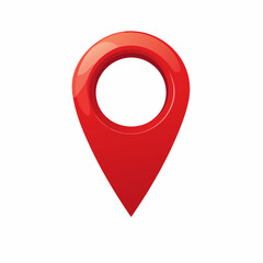 A glossy red map pin icon used for marking a specific destination, location, or point of interest
