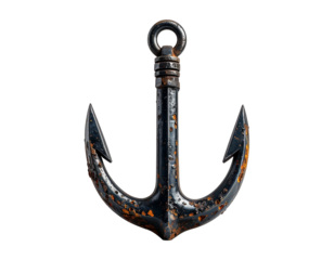 Isolated anchor icon with transparent background for navigation and symbolism