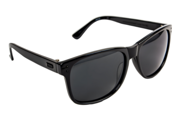 Black Wayfarer Style Sunglasses on White Background