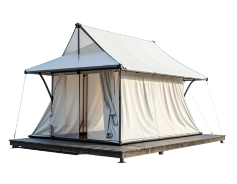 Isometric illustration of a house tent shelter on transparent background