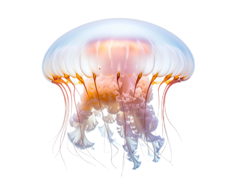 Jellyfish illustration against transparent background for design elements
