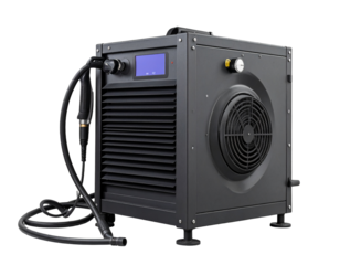 Modern industrial equipment rendered with detailed features and transparent background