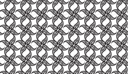 Seamless Black and White Paisley Pattern Vector: Classic Bandana, Textile, or Background Design Template