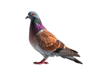 Pigeon illustration isolated on transparent background detailed bird artwork wildlife concept
