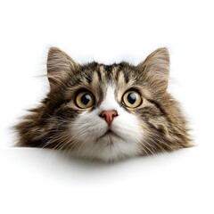 Obraz premium cute funny cat expression, isolated background.