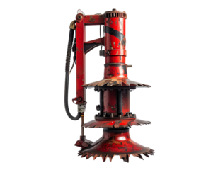 Red industrial machine isolated on transparent background vector illustration