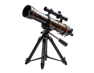 Telescope with tripod isolated illustration for scientific observation and research
