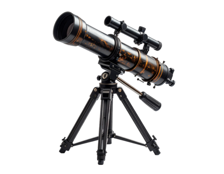 Telescope with tripod isolated illustration for scientific observation and research
