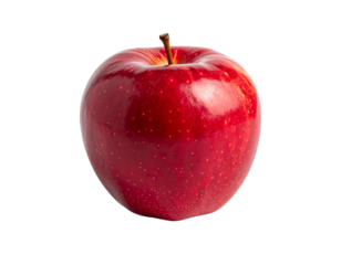 Vibrant red apple isolated with shadow for healthy eating concepts
