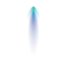 Fototapeta premium Abstract blue gradient shape resembling a stylized flame on a black background isolated shot on transparent background