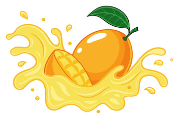Ripe Mango Fruit Splash Artwork