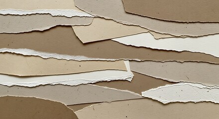Torn paper layers with earth tone colors creating unique background design