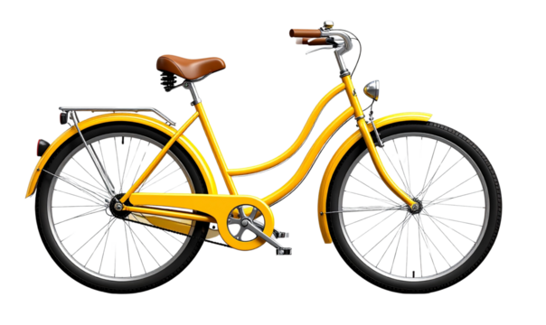 Bright Yellow Vintage Bicycle Side View