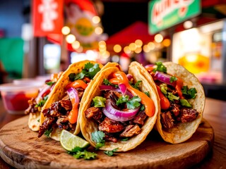 Mexican tacos with Thai chilli lime sauce