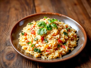 Italian risotto with Indian spices such as coriander and black pepper