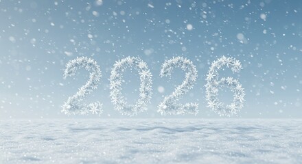 Happy New Year 2026 Snowfall Celebration.