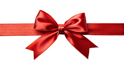 Fototapeta premium Elegant Red Satin Bow and Ribbon Accent