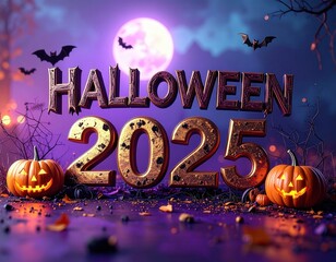 Halloween 2025 spooky night celebration with pumpkins