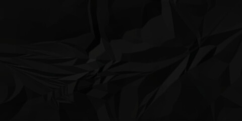 Crumple crushed aged black obsolete rumple craft design. wrinkle ripped creased black crumple aged closeup recycled document grunge paper background.	