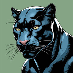 vector illustration of a dashing black panther