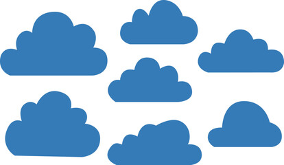 set of cloud icons