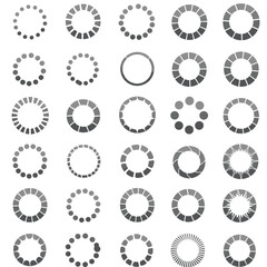 Loading vector set isolated on white background stock illustration