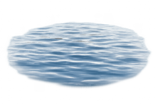 Water puddle surface ripples with transparent background