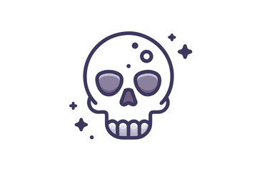 skull with minimal teeth lines soft halo effect